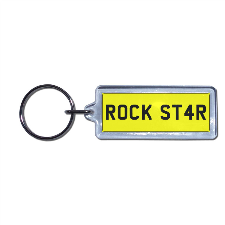 ROCK STAR - UK Number Plate Key Ring