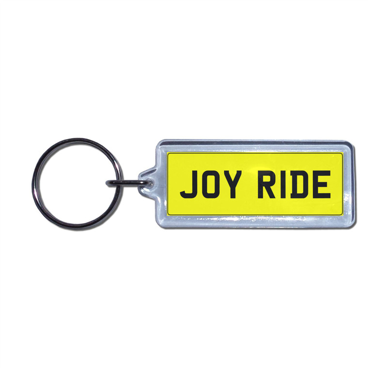 JOY RIDE - UK Number Plate Key Ring