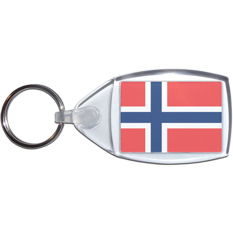 Norway Flag - Clear Plastic Key Ring Size Choice New