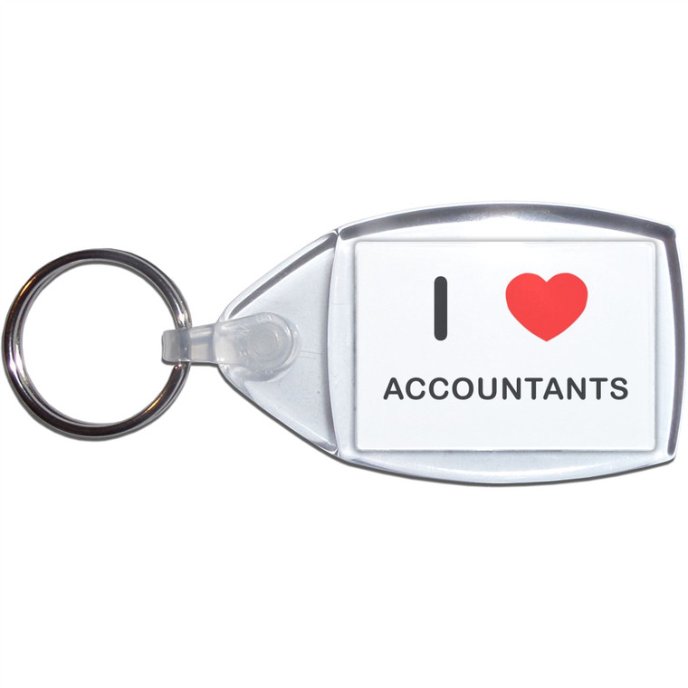 I Love Accountants - Clear Plastic Key Ring Size Choice New