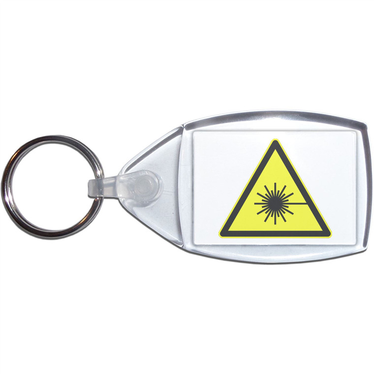 Laser Radiation - Clear Plastic Key Ring Size Choice New Laser Radiation - Clear Plastic Key Ring Size Choice New