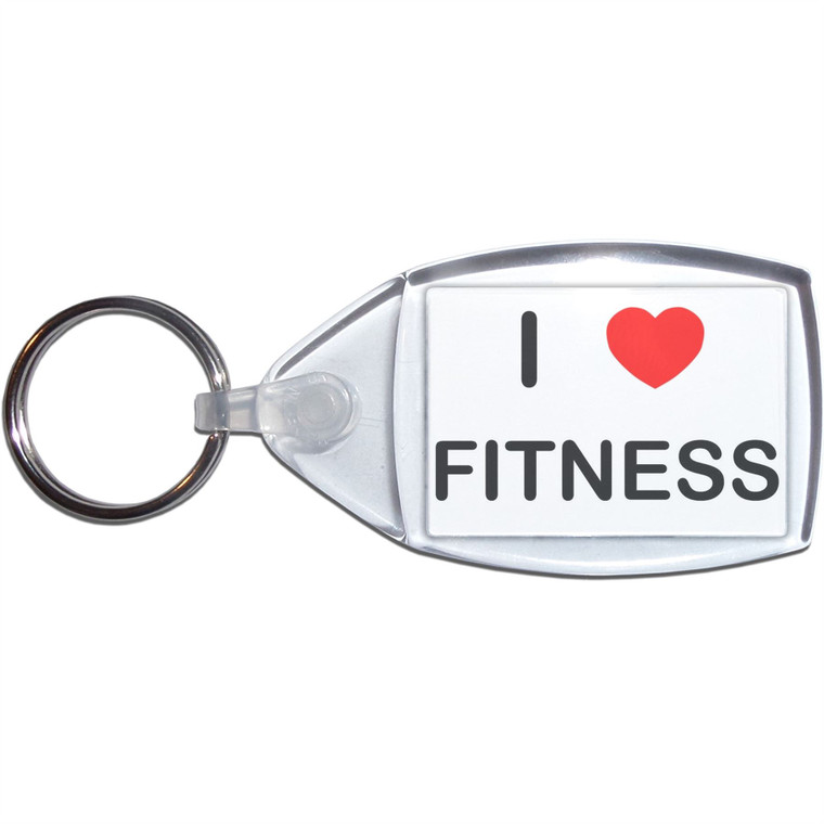 I Love Fitness - Clear Plastic Key Ring