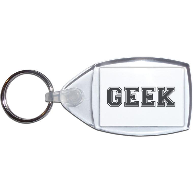 Varsity Geek - Clear Plastic Key Ring Size Choice New