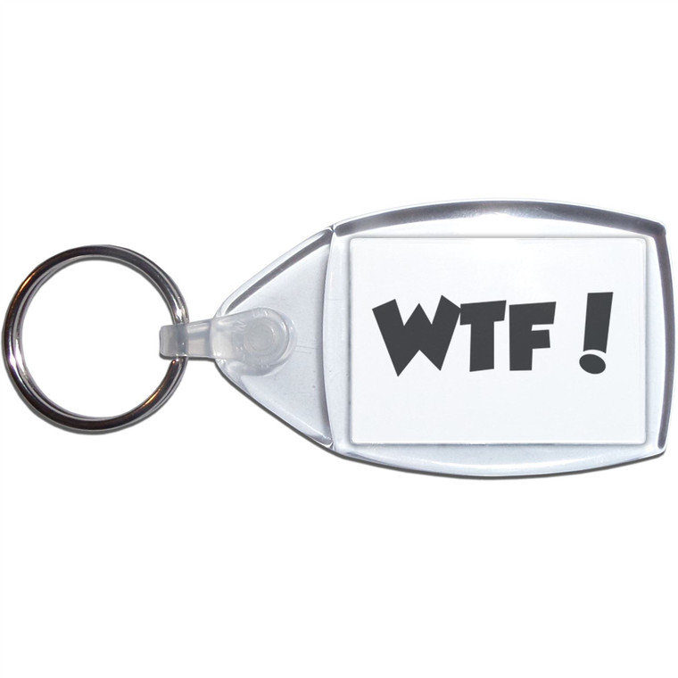 WTF! What The F*ck - Clear Plastic Key Ring Size Choice New