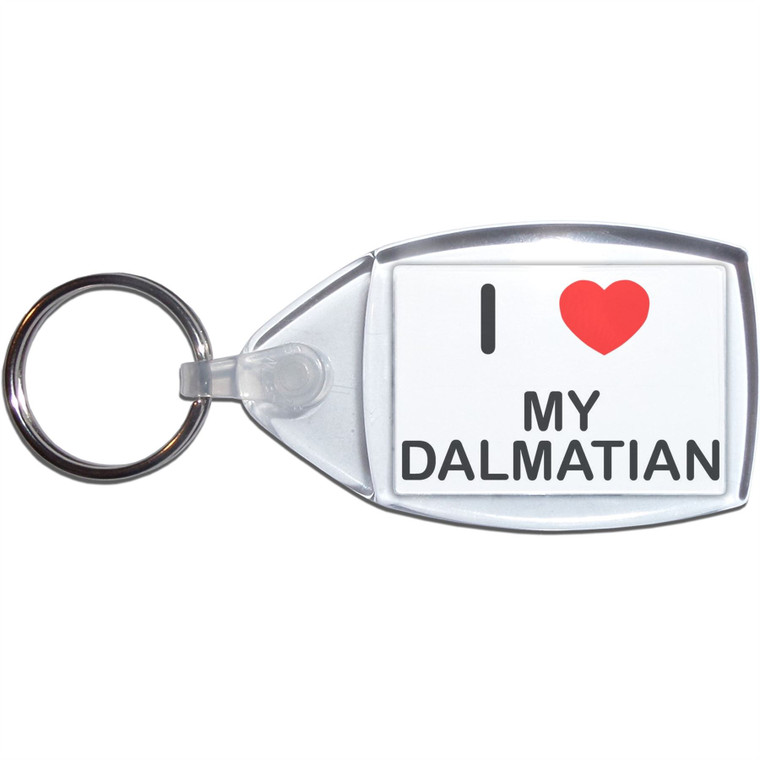 I Love My Dalmatian - Clear Plastic Key Ring