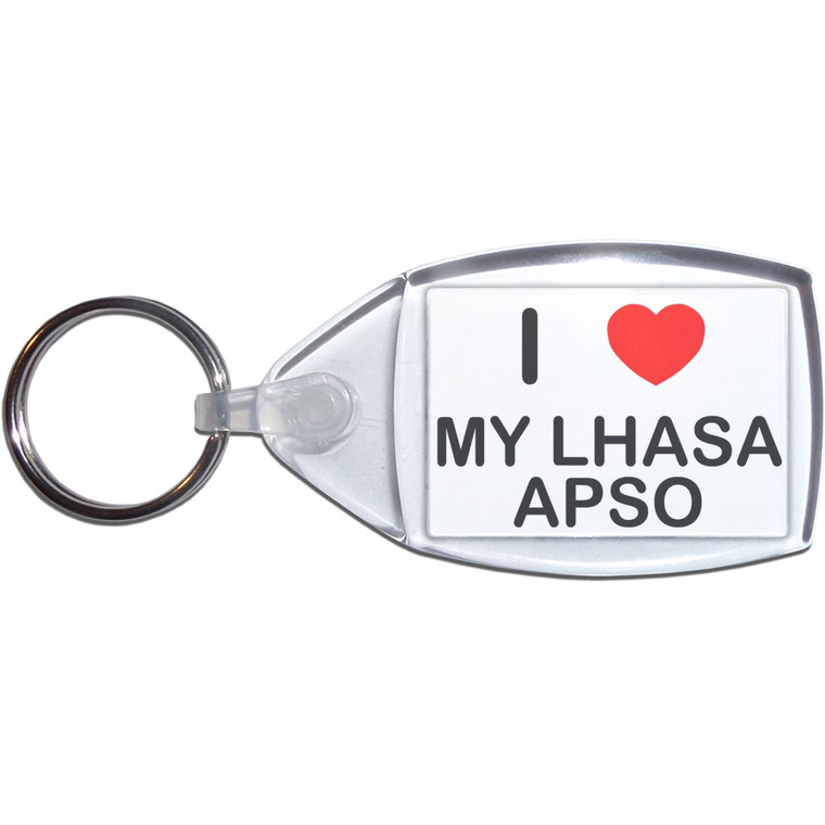 I Love My Lhasa Apso - Clear Plastic Key Ring