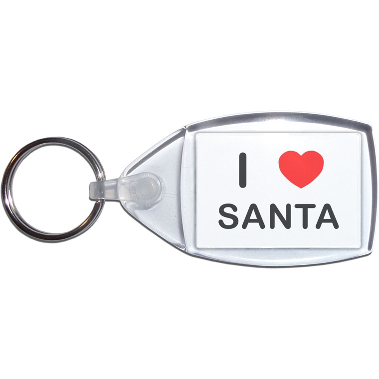 I Love Santa - Small Plastic Key Ring