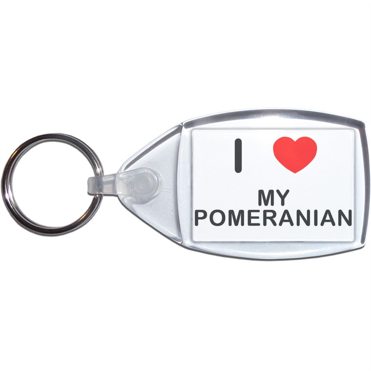 I Love My Pomeranian - Clear Plastic Key Ring