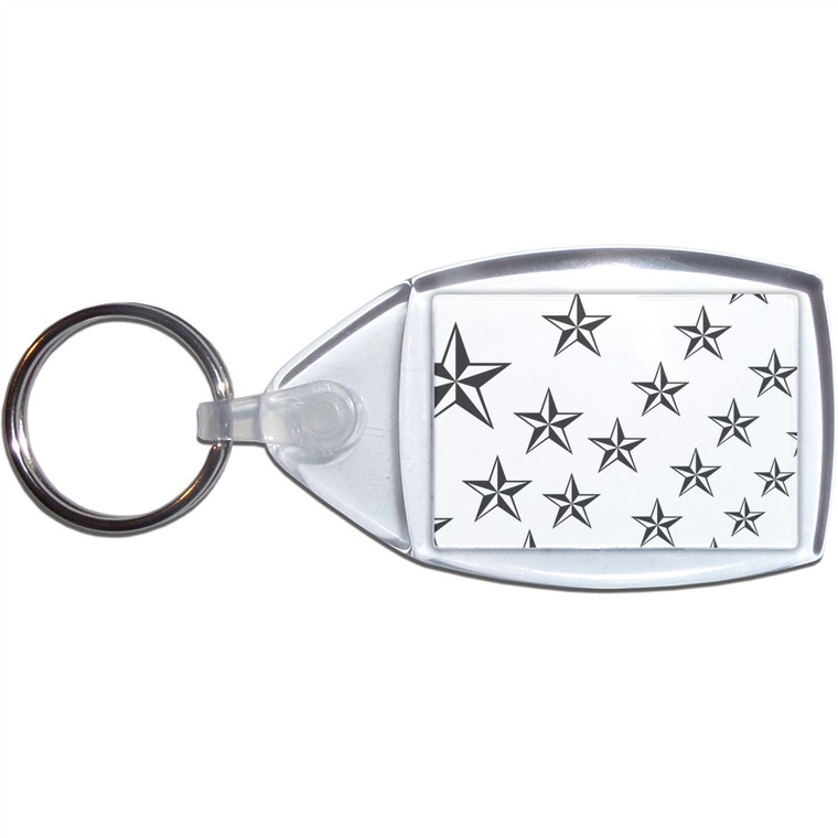 Nautical Stars - Clear Plastic Key Ring Size Choice New Nautical Stars - Clear Plastic Key Ring Size Choice New