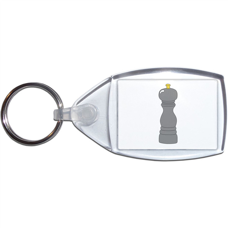 Pepper Grinder - Clear Plastic Key Ring Size Choice New