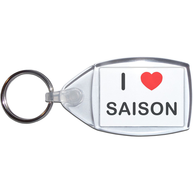 I love Saison - Clear Plastic Key Ring Size Choice New