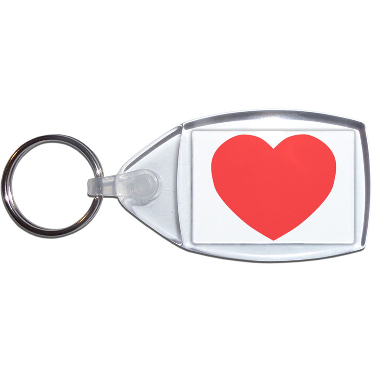 Heart - Clear Plastic Key Ring Size Choice New