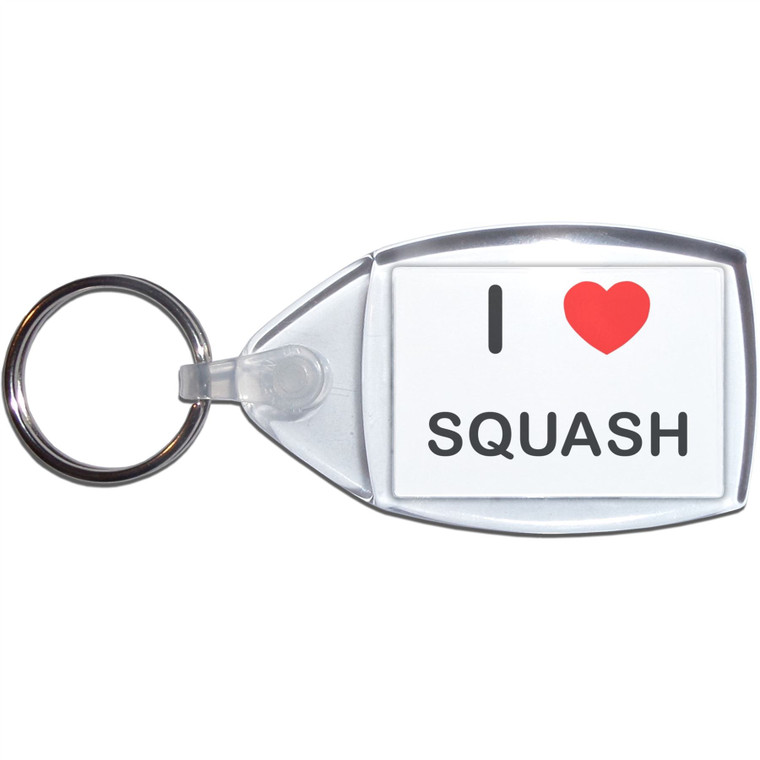 I Love Squash - Small Plastic Key Ring