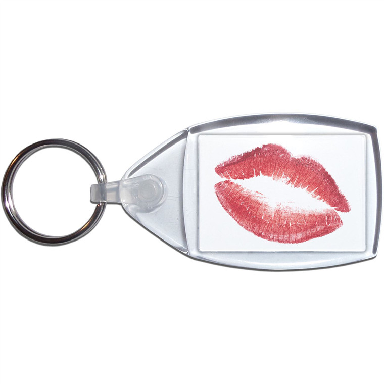 Lips - Clear Plastic Key Ring Size Choice New