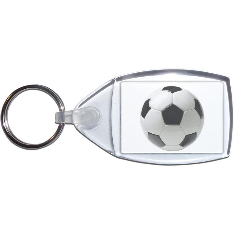 Football - Clear Plastic Key Ring