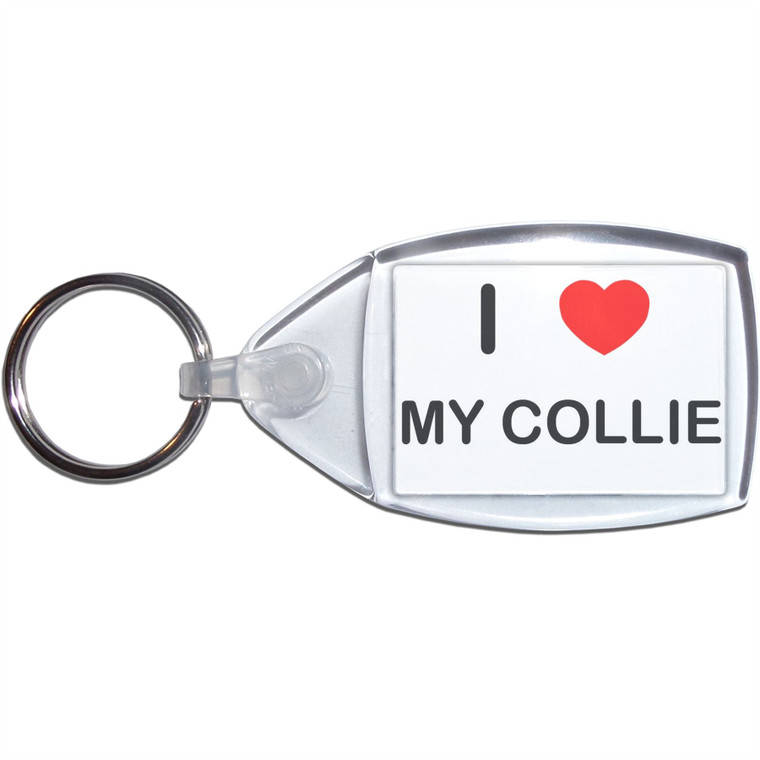 I Love My Collie - Clear Plastic Key Ring