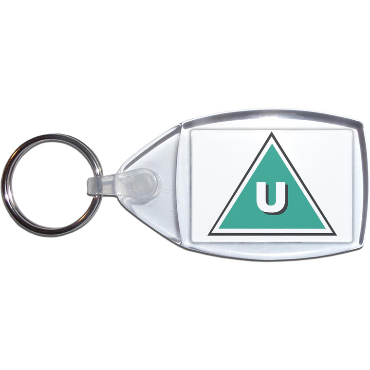 U Certificate - Clear Plastic Key Ring Size Choice New