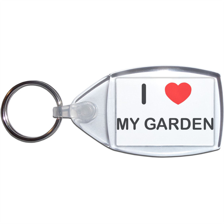 I Love My Garden - Clear Plastic Key Ring