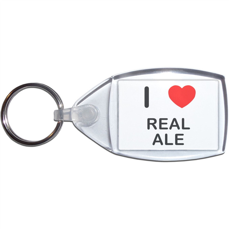 I Love Real Ale - Clear Plastic Key Ring Size Choice New