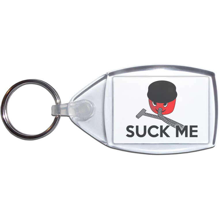 Suck Me - Clear Plastic Key Ring Size Choice New