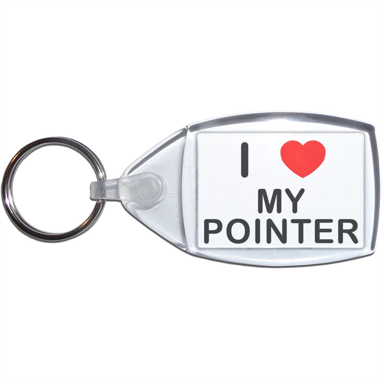 I Love My Pointer - Clear Plastic Key Ring