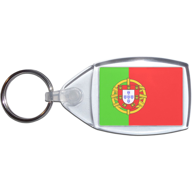 Portugal Flag - Clear Plastic Key Ring Size Choice New