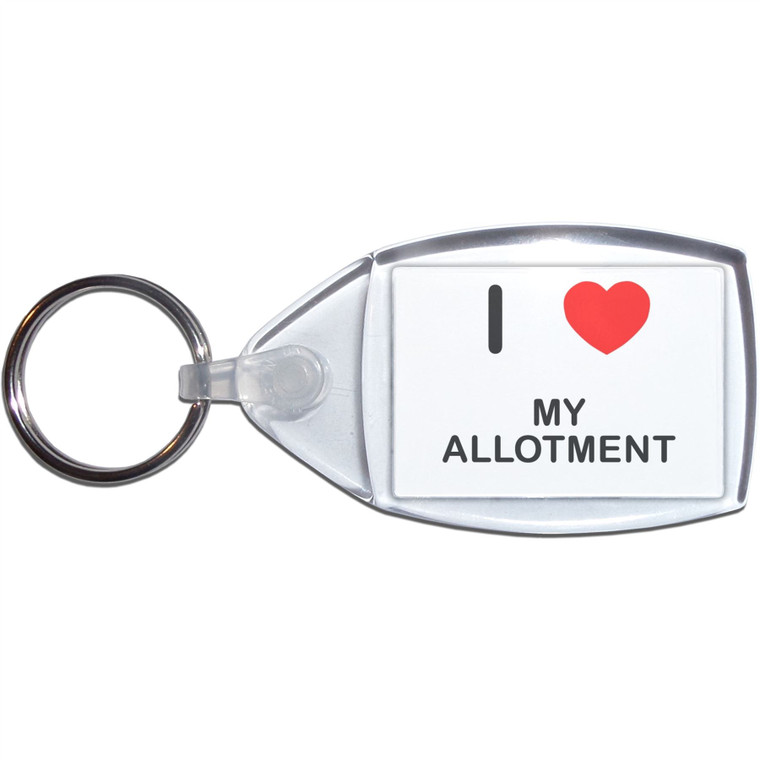 I Love My Allotment - Clear Plastic Key Ring Size Choice New