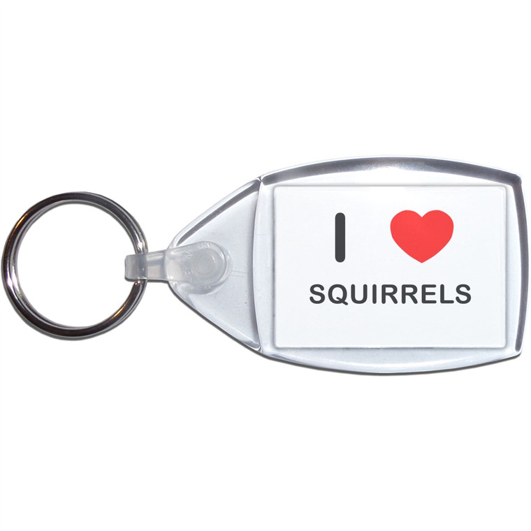 I Love Squirrels - Small Plastic Key Ring