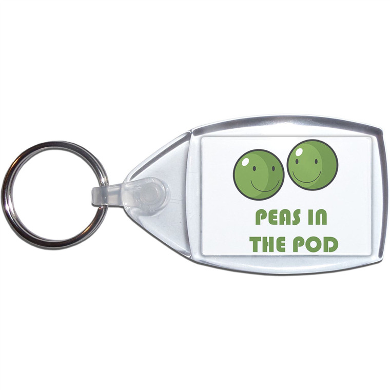 Peas in the Pod - Clear Plastic Key Ring Size Choice New