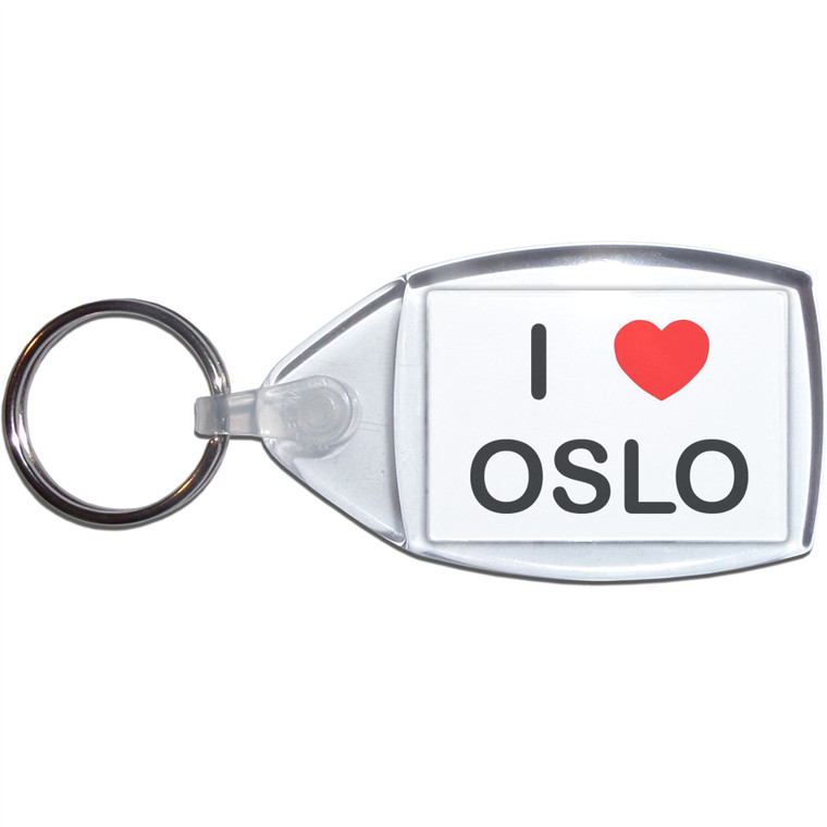 I Love Oslo - Clear Plastic Key Ring Size Choice New