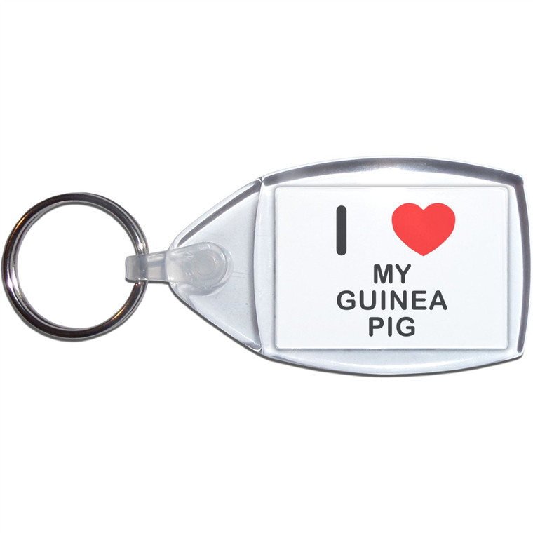 I Love My Guinea Pig - Clear Plastic Key Ring Size Choice New
