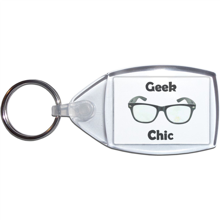 Geek Chic - Clear Plastic Key Ring Size Choice New