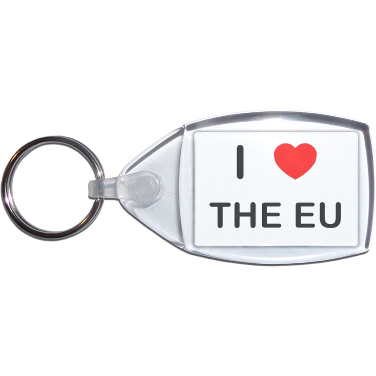 I love The Eu - Clear Plastic Key Ring Size Choice New