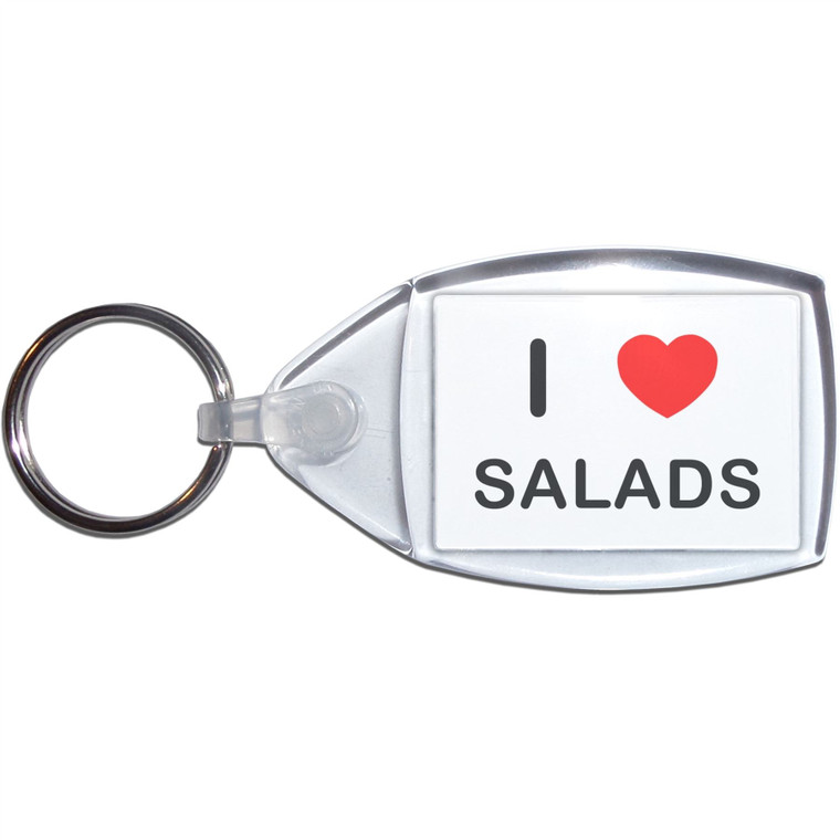 I Love Salads - Clear Plastic Key Ring Size Choice New