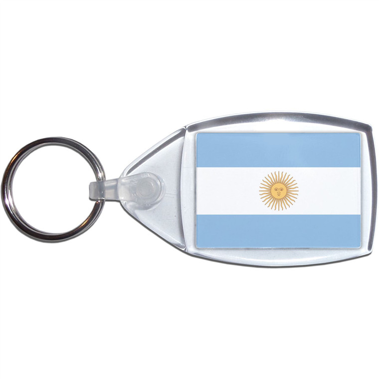 Argentina Flag - Clear Plastic Key Ring Size Choice New
