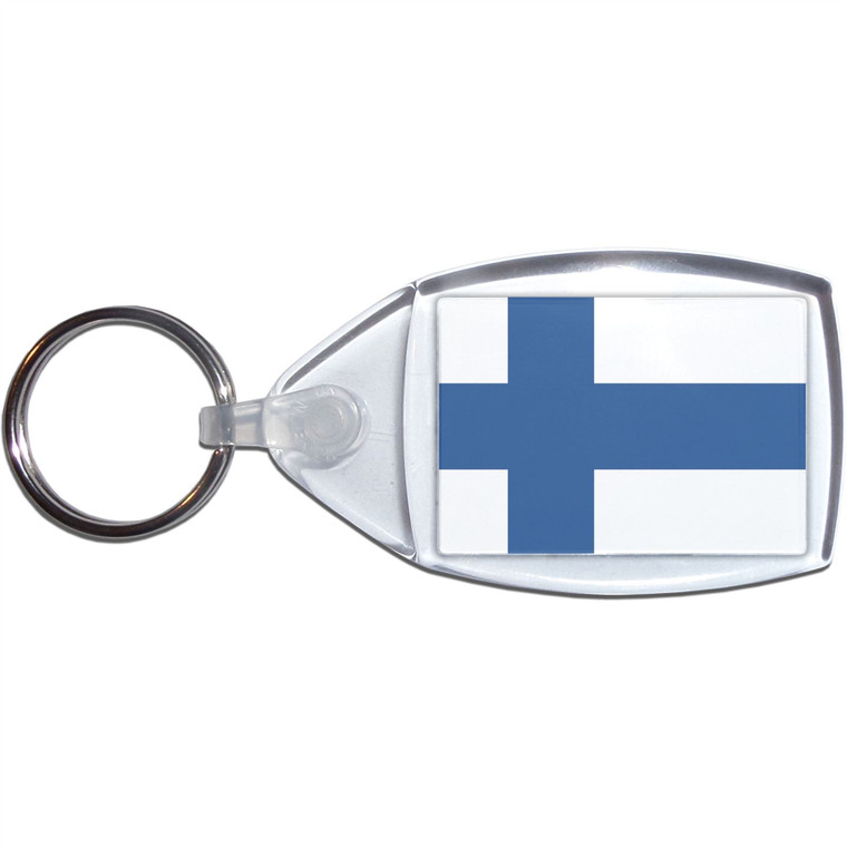 Finland Flag - Clear Plastic Key Ring Size Choice New