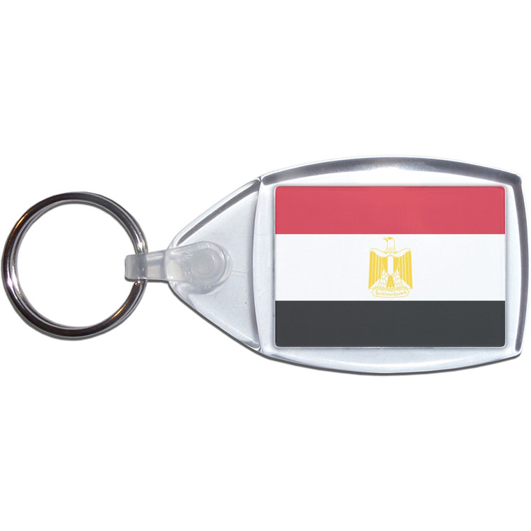 Egypt Flag - Clear Plastic Key Ring Size Choice New