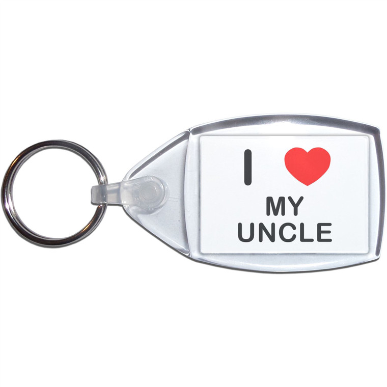 I Love My Uncle - Clear Plastic Key Ring Size Choice New