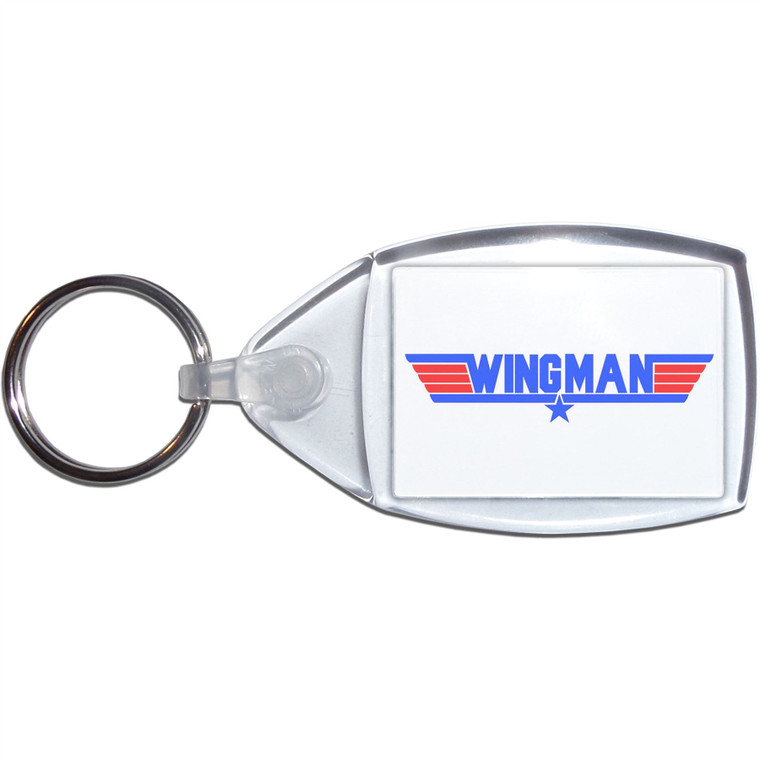 Wingman - Clear Plastic Key Ring Size Choice New