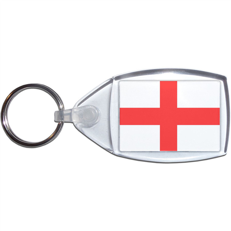 England Flag - Clear Plastic Key Ring Size Choice New