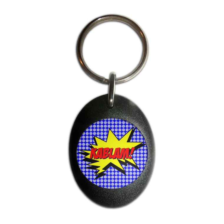 Kablam! - Plastic Oval Key Ring