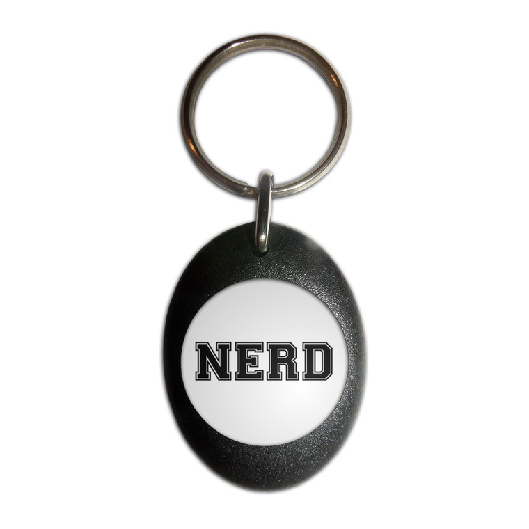 Varsity Nerd - Plastic Oval Key Ring
