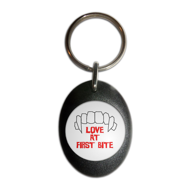 Love At First Bite - Plastic Oval Key Ring