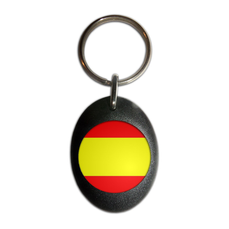 Spain Flag - Plastic Oval Key Ring