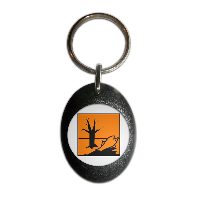 Enviromental Hazard - Plastic Oval Key Ring