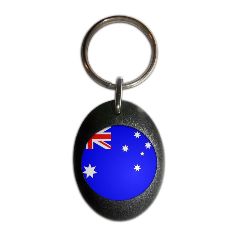 Australia Flag - Plastic Oval Key Ring