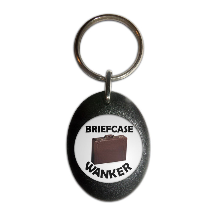 Briefcase Wanker - Plastic Oval Key Ring
