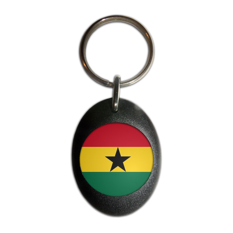 Ghana Flag - Plastic Oval Key Ring