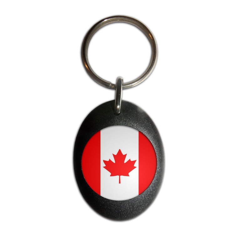 Canada Flag - Plastic Oval Key Ring