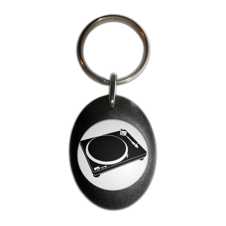 DJ Decks - Plastic Oval Key Ring